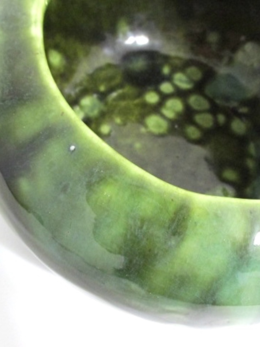 Olive Green Drip Glaze VTG Planter, Frank Moreno Pottery, CA - Picture 6 of 7